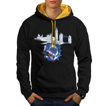 Wellcoda Pitbull England UK Dog Mens Contrast Hoodie, London Casual Jumper - £30.95 GBP