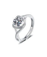 Fashion Heart Moissanite Adjustable Ring - $81.36 CAD