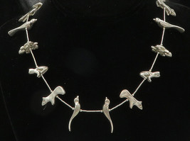 NAVAJO 925 Silver - Vintage Shiny Assorted Animals Heavy Chain Necklace - NE3396 - £589.30 GBP