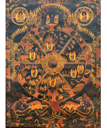 Hand-painted  Buddha Life Mandala Tibetan Thangka Painting, Antique Fini... - $119.35