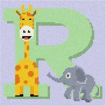 Pepita Needlepoint kit: Letter R Baby Animals, 7&quot; x 7&quot; - $50.00+