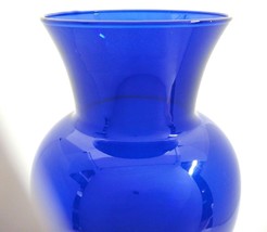 Cobalt Blue Very Large Glass Vase 10.5&quot; Bulb Flared Opening Great Condition - £16.15 GBP