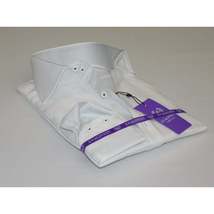 Mens 100% Linen Summer Shirt J.Valintin Turkey-Usa High Collar OBR78-01 White image 3