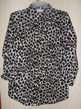 Nwt Womens Cj Banks &quot;Wrinkle Resistant&quot; Leopard Print Tunic / Blouse Size 1X - £19.90 GBP