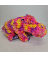 Rare Wild Republic Neon Rainbow Sparkle Hippo Plush Purple Pink Yellow T... - $26.38 CAD