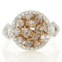 1.86ct Natural Fancy Pink Diamonds Engagement Ring 18K Solid Rose Gold Rounds - £5,405.19 GBP