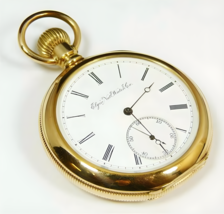 Vintage American Elgin Look Collectible Antique 2&quot; Brass Pocket Watch - $30.00