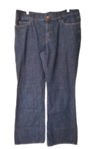 Eddie Bauer Jeans Women&#39;s Size 12 Cotton Blue Denim Boot Cut Copper Color Button - £14.84 GBP