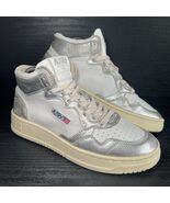 Autry Women’s Medalist Mid Fashion Sneaker Sz 40 / 10 US Silver White Le... - $1,453.81 MXN
