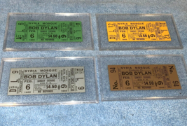 BOB DYLAN 4 FULL 1966 UNUSED CONCERT TOUR TICKETS SYRIA MOSQUE Robert Zi... - £359.24 GBP