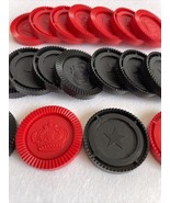 Lot Of 18 Vintage Checkers Parts Only Game Red Black Replacement Pieces - $9.01 CAD
