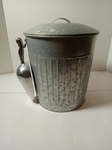 Galvanized ice bucket With scooper-handle on the lid Hanger onside to ho... - $24.74