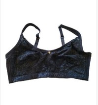 Breezies Black  Jacquard Shine Unlined Wirefree Sports Bra 38DD - £13.12 GBP