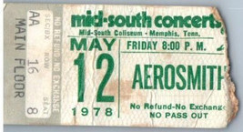 Aerosmith Konzert Ticket Stumpf Kann 12 1978 Memphis Tennessee - $49.06