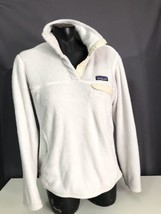 PATAGONIA Women Re-Tool Snap Polartec Fleece Pullover White Ivory Size Med - $59.39