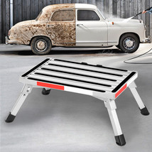 Folding Aluminum Platform Step Stool Rv Camper Ladder Reflective Stripe ... - £59.14 GBP