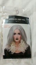 Womans Grey Wig Straight Hair Curly Ends Long Ghoulish Adult One Size Vampire - £10.35 GBP