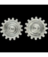 Heisey Lariat Vintage Pair Candle Holders Crystal Glass Taper Candles Short - $18.79 CAD