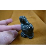 (y-bir-pa-6) gray PARROT Macaw bird gemstone SOAPSTONE carving I love birds - $11.74 CAD