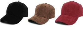 Corduroy Baseball Cap Dad Hat Classic Adjustable Soft Plain Cap - $22.99