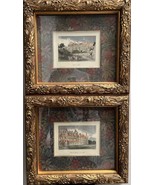 Pair of Vintage Engravings by J. Carter Drawn by T. Allorn  &quot;Chateau De ... - $547.43 CAD