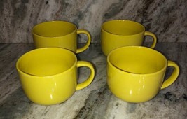 Plates And Beyond Yellow CEREAL/SERVING BOWL W  Handle-SET Of 4-Micro Di... - $87.88