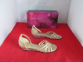 EASY STREET Tarrah Evening Sandals - Gold Glitter - US Size 9  -  #649 - £17.59 GBP