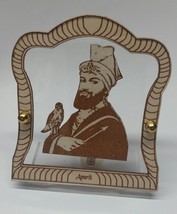 Sikh Guru Gobind Singh Wood Carved Photo Portrait Sikh Lovely Desktop St... - $14.99