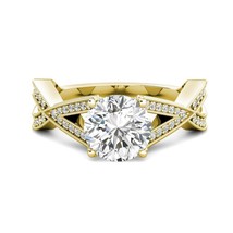 3.05 tcw Round Lab Diamond &amp; Diamond Engagement Ring 14k Y Gold - £1,613.28 GBP