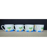 Lovely set of 4 Studio Nova &quot;Soft Seas&quot; demi tasse cups palm trees &amp; sai... - $25.00