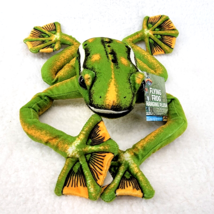 Flying Frog Hanging Plush Adventure Planet Realistic Lifelike Hook Loop Feet - £14.31 GBP