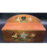 VTG 1970s Hand Painted Floral Wooden Recipe Box Farmhouse by AA Importing - £18.57 GBP