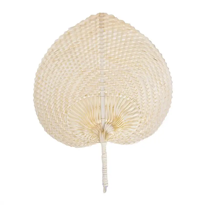Manual Bamboo Hand Fan Heart Shaped Bamboo Woven Fan Summer Cooling Fan ... - £28.49 GBP