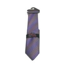 Steven Land Men&#39;s Tie &amp; Pocket Square Set Purple Pink Black Hi-Density 3.5&quot; Wide - £20.09 GBP