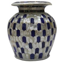Marble Gemstone Flower Vase Modern Vintage Bedroom Pot Personalized Gift 9&quot; Inch - £1,197.24 GBP