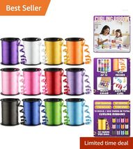 Vibrant 12-Roll Curling Ribbon Collection - 3/16in x 125ft for All Occas... - $39.55