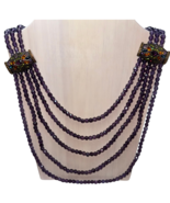 Heidi Daus Multi-Stone Purple Faceted Bead 5 Strand Necklace - $200.00