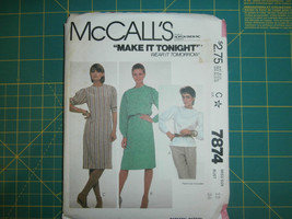 McCall&#39;s 7874 Size 12 Misses&#39; Dress Top Bust 34 - £10.07 GBP