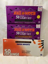 3 Packages of Orange and Black Indoor Light Sets Halloween NEW - £6.68 GBP