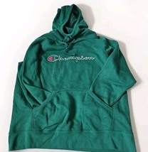 Vtg Champion Green Pull over Hooded Sweatshirt with front pocket Size XL - £16.20 GBP