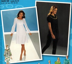 Misses Project Runway Front Tuck Scoop Notched Neck Dress Tunic Sew Pattern 4-12 - £7.85 GBP