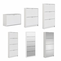 White Rectangular Shoe Storage Cabinet Organiser 1 2 3 4 5 Tilting Doors... - £87.32 GBP+