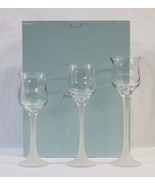 PartyLite ICED CRYSTAL TRIO P9248 Stemmed Trio Glass Votive Tealight Hol... - £11.78 GBP