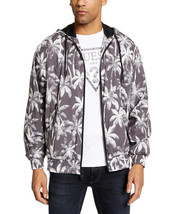 GUESS Men&#39;s Hooded Palm Tree Cool Weather Jacket Venice Palms Greyscale-Size 2XL - £30.55 GBP