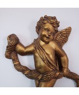 Vintage Universal Statuary Chicago Antique Gold Resin Cherub Angel Wall ... - £22.66 GBP