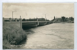 Memorial Bridge Little Falls Minnesota 1950s RPPC real photo postcard - $7.87