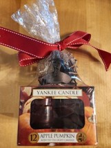 Yankee Candle Turkey Tea Light Holder &amp; 12 Apple Pumpkin Gift Set  New I... - $20.69
