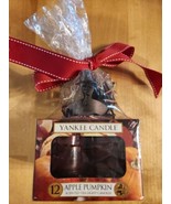 Yankee Candle Turkey Tea Light Holder &amp; 12 Apple Pumpkin Gift Set  New I... - £16.34 GBP