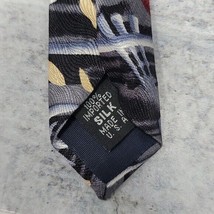 J. Garcia | Abstract Print Tie 100% Silk Tan Blue Black Red Gray - £19.34 GBP