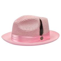 Men's Summer Spring Braid Straw style Hat by BRUNO CAPELO JULIAN JU902 Pink image 4